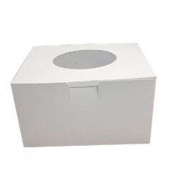 Caja Para Pastel Con Ventana Circular Blanco 50 Pzs