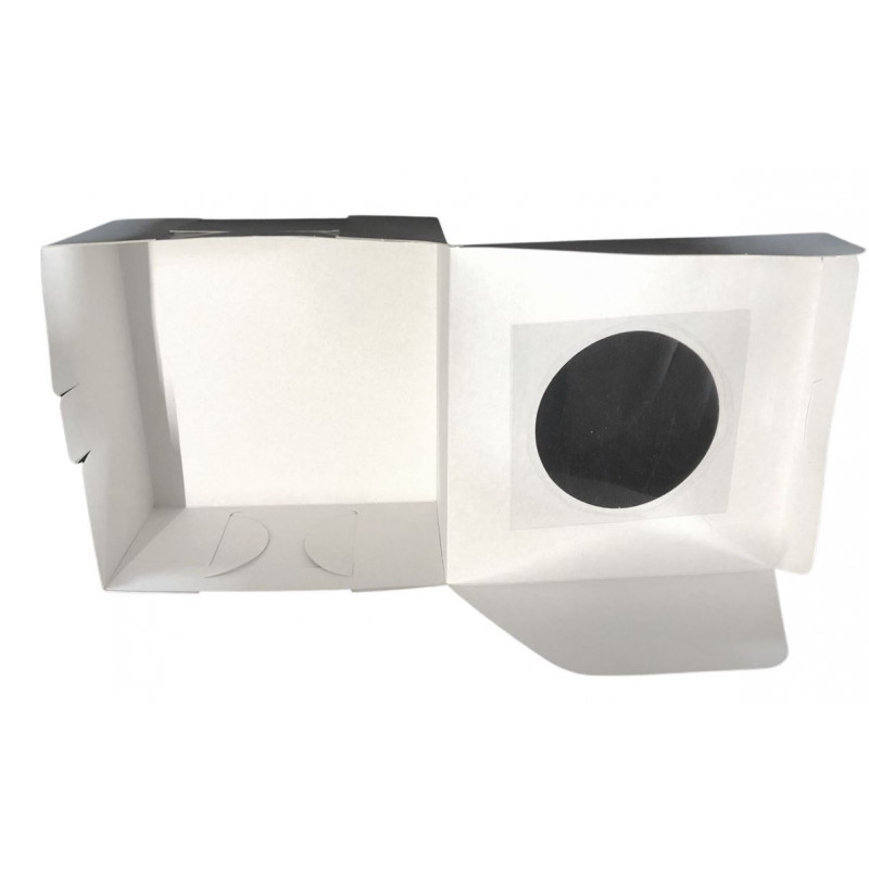 Caja Para Pastel Con Ventana Circular Blanco Pzs