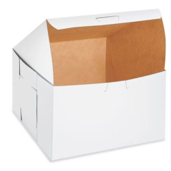 Caja Para Pastel Cuadrada Cartón Blanco 50 pzs